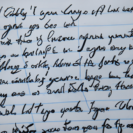 צילום תקריב של מילים בכתב יד על דף נייר, המדגיש את חשיבות המילים בהקלטת שירים